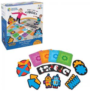 Kit Atividades Learning Resources Let’s Go Code! – 50 Peças para Crianças 5+, Introdução Lúdica à Programação e Habilidades STEM