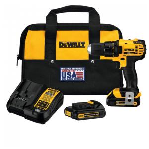 Kit Furadeira sem Fio 20V MAX Compacta com Bolsa de Transporte, DEWALT DCD780C2, Amarelo