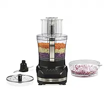 Processador de Alimentos Compacto 2.8L Aço Inox, 500W, 110v, HAMILTON BEACH 70580, Preto