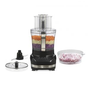 Processador de Alimentos Compacto 2.8L Aço Inox, 500W, 110v, HAMILTON BEACH 70580, Preto