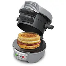 Sanduicheira, Antiaderente, 600W, 110v, HAMILTON BEACH 25475A, Prateado