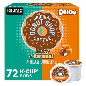 The Donut Shop Nutty Caramelo, cápsulas K Cup Keurig, café torrado leve com sabor, 72 unidades