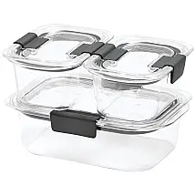 Potes Herméticos para Alimentos, Retangular, 300, 800 mL, 3 Unidades, RUBBERMAID 2025903, Cinza escuro