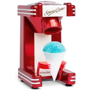 Retro Máquina de Raspadinha com Cones, Aço Inox, 110v, NOSTALGIA RSM702, Vermelho
