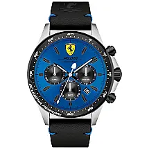 Relógio de Pulso Aço Inoxidável Pulseira de Couro Resistente a e Arranhões, FERRARI 0830388, Preto