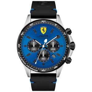 Relógio de Pulso Aço Inoxidável Pulseira de Couro Resistente a e Arranhões, FERRARI 0830388, Preto