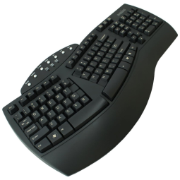 Microban FEL Teclado Ergonômico com Fio Recarregável Reduz a Tensão das Mãos com Descanso de Pulso, FELLOWES 9891503, Cinza