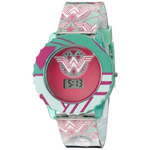 Relógio Digital para Crianças de 5 até 15 Anos, DC Comics Mulher Maravilha WOM4014, Azul e Rosa
