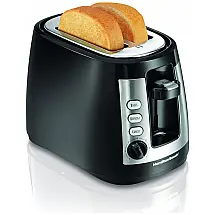Torradeira Elétrica Slot com 2 fatias Botão de Desligamento Automático e Cancelar, preto, 110v, HAMILTON BEACH 22810, Preto