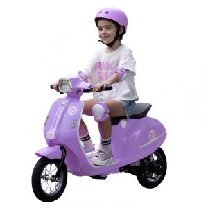 Moto Elétrica Infantil Okay Run Lilás 24V 2 Rodas LED Música 3 Velocidades Buzina 8 a 14 Anos