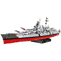 Kit de Construção Navio Bismarck da Segunda Guerra Mundial com 2933 Peças, COBI, Cinza