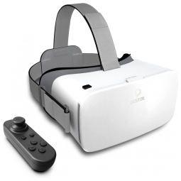 Óculos VR Realidade Virtual com Controle, DESTEK, Branco