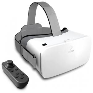 Óculos VR Realidade Virtual com Controle, DESTEK, Branco