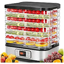 Desidratador de Alimentos 8 Bandejas Controle de Temperatura 400W, 110v, COOCHEER, Prateado
