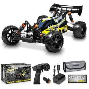 LAEGENDARY Carrinho de Controle Remoto Esala 110 Off Road até 35 km, h com Baterias Recarregáveis, Azul