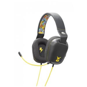 Headset gamer PowerA estéreo com fio Nintendo Switch Pokémon Kanto Friends, drivers 50 mm, over‑ear, conector 3,5 mm, microfone destacável