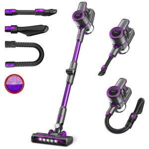 Aspirador de Pó sem Fio 8 em 1 Leve e Recarregável, 110V, POWEART N700, Roxo