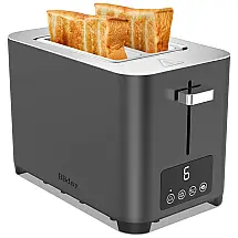 Torradeira de 2 Fatias com Tela LCD e 6 Níveis, 850W, 110v, BBDAY, Cinza