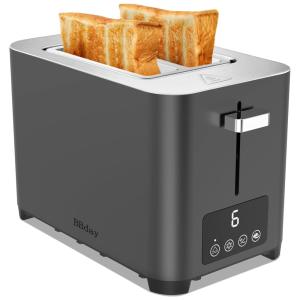 Torradeira de 2 Fatias com Tela LCD e 6 Níveis, 850W, 110v, BBDAY, Cinza