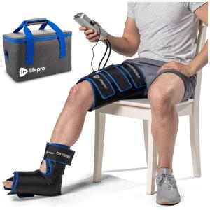 Lifepro Massageador Elétrico de Compressão para Tornozelo, Panturrilha e Coxa, Bivolt, LifePro, Preto