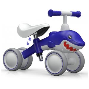 Bicicleta sem Pedal Infantil com 4 Rodas e Banco Ajustável para Crianças de 1 a 4 Anos, WDMIYA LD 1025, Azul