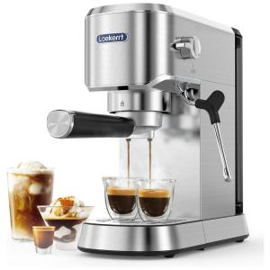 Cafeteira Elétrica Expresso Reservatório 1.4 L 15 Bar de Pressão, 1350W, 110v, LAEKERRT, Prateado