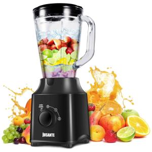 Liquidificador de Bancada com Jarra de Vidro1,4L e 2 Velocidades, 600W, 110v, JUSANTE, Preto