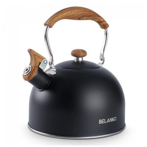 Chaleira de Chá 2. em Aço Inoxidável com Apito, BELANKO BE 2.5L BK, Preto