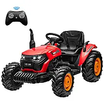 Trator Elétrico Infantil com Pneus EVA grandes e Motor Potente de 24V, ANPABO, Vermelho