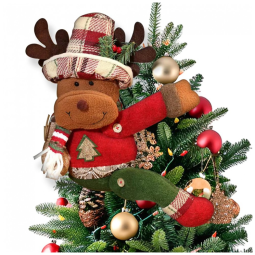 Enfeite de Árvore de Natal com Tema de Rena Fofa, Abraço de Pelúcia Divertido Gnome para Decorar Garrafa de Vinho, CHMOART,