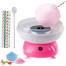 NODEMASH CT00101 Máquina de Algodão Doce Elétrica Profissional com 20 Palitos e 1 Colher, 110V, 500W, Rosa