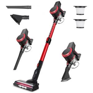Aspirador de Pó Multifuncional sem Fio com Acessórios e Sucção Potente 23000PA, 11OV, ALEMA K17F, Vermelho