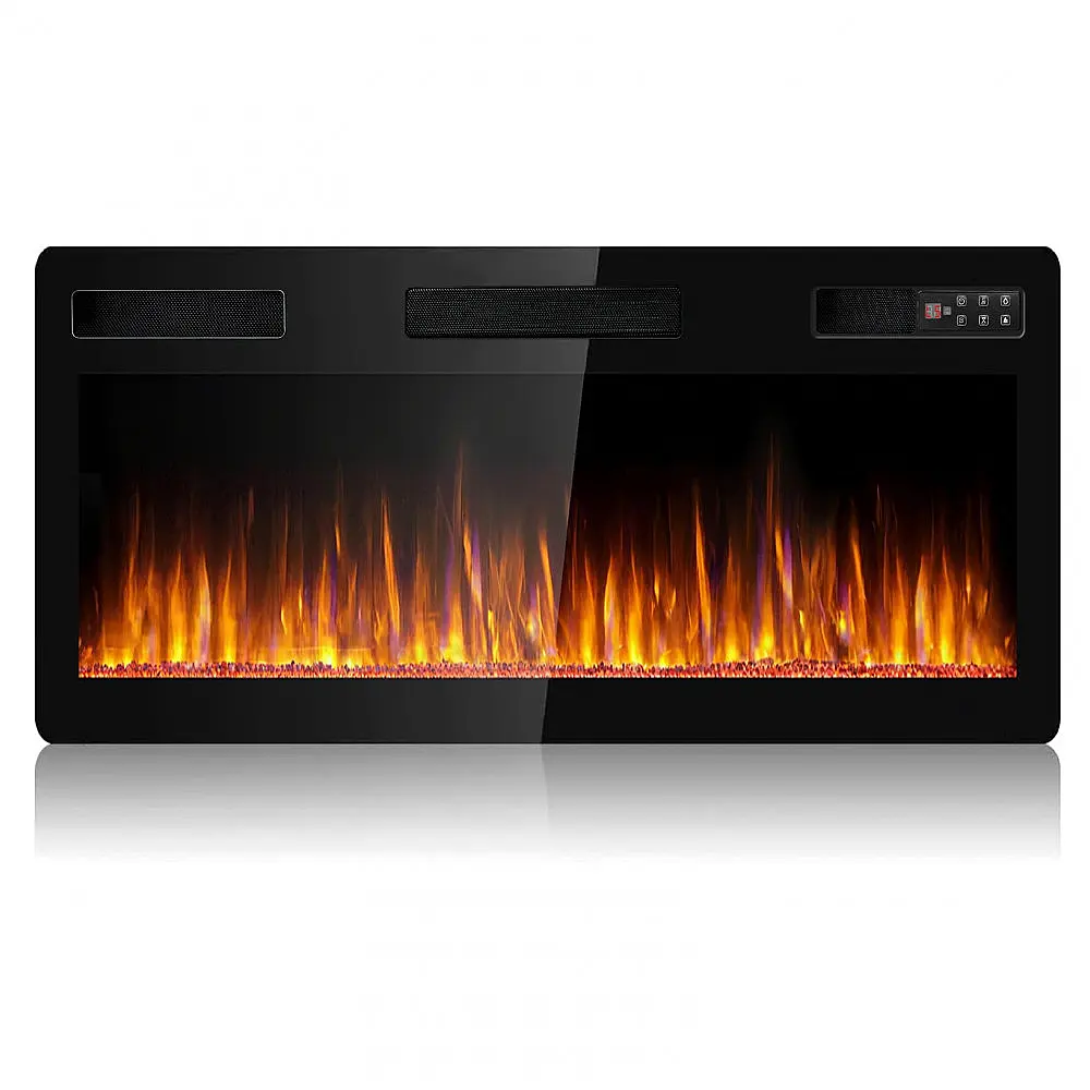 Lareira Elétrica BOSSIN 91x46cm 1500W LED Multicolor Timer Embutir 110V