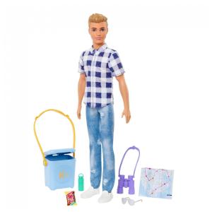 Boneca Barbie Ken Acampamento com Acessórios e Camisa Xadrez
