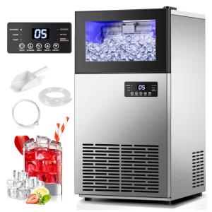 Máquina de Gelo Automática Produz até 58kg, 24H, Cor, 110v, TYLZA KM451, Prateado