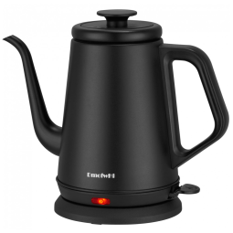 Chaleira Elétrica DmofwHi Gooseneck 1,0L, 1000W em Aço Inox 304, Desligamento Automático, Preto Fosco