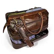 Bolsa de Viagem Masculina Clássica de Couro, GENT SUPPLY CO., Marrom