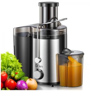 Extrator de Sucos Qcen, 800W Centrífugo com Boca Larga para Frutas e Vegetais, Fácil de Limpar, Aço Inoxidável, Livre de BPA Preto 800W