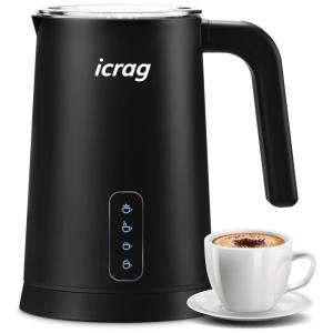 Espumador de Leite Elétrico 4 em 1, Capacidade 250 mL, Aço Inox, 110v, ICRAG 2103, Preto