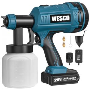 Pistola de Pintura Pulverizadora 800mL com 3 Modos de Pulverização, WESCO, Azul