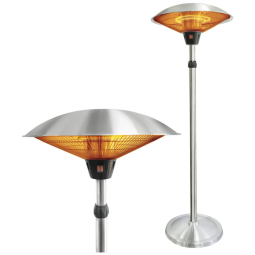 Aquecedor Externo Elétrico com Altura Ajustável, Silencioso e à Prova D'água, 110V 1500W, Gorilla Gadgets, Prata