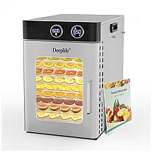 Desidratador de Alimentos Deeplife Aço Inoxidável 12 Bandejas 1.200W com Controle Digital de Temperatura e Timer 240V