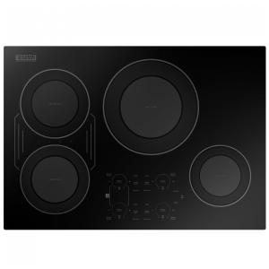 Cooktop elétrico de indução 76cm Empava 4 zonas vidro preto Bridge‑SYNC RapidHeat 8700W 220V