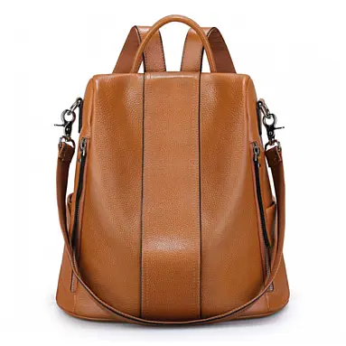 Mochila Feminina de Couro Marrom