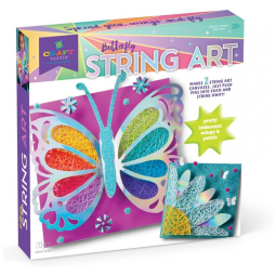 Kit Faça Você Mesmo DIY 2 Projetos Borboleta e Flor, Idade Recomendada 10 ou mais, CRAFT TASTIC CT2163, Rosa