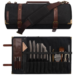 Manjushri Estojo, Bolsa Portátil para Facas com 12 Slots, Facas não Incluídas, Preto