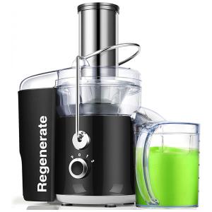 Centrifuga de Frutas com Bocal Grande e 3 Estágios, 110V 600W, Regenerate, Preta