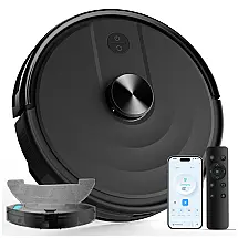 Robô Aspirador e Passar Pano Eitton BL20 Pro LiDAR 6000Pa Navegação Inteligente WiFi Preto Aveludado