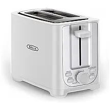 Torradeira Elétrica 2 Fatias 6 Níveis de Tostagem em Aço Inoxidável com Desligamento Automático, 110V, BELLA, Branca