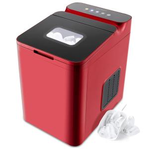 Máquina de Gelo Automática Portátil Produz até 14kg, 24H, Cor, 110v, COSTWAY, Vermelho
